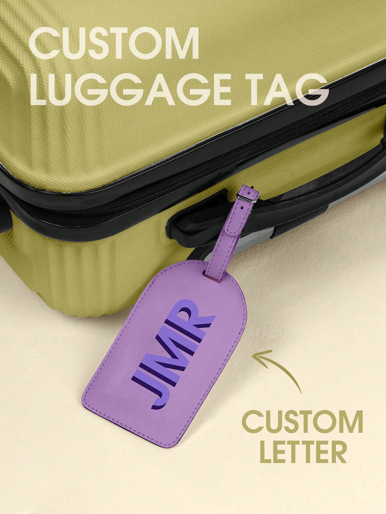 Women Fashion Images - Personalized Initial Luggage Tag Custom Letter