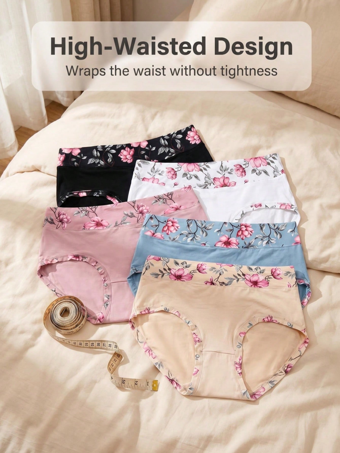 Women Fashion Images - 5PCS Plus Size Women's Flower Print
