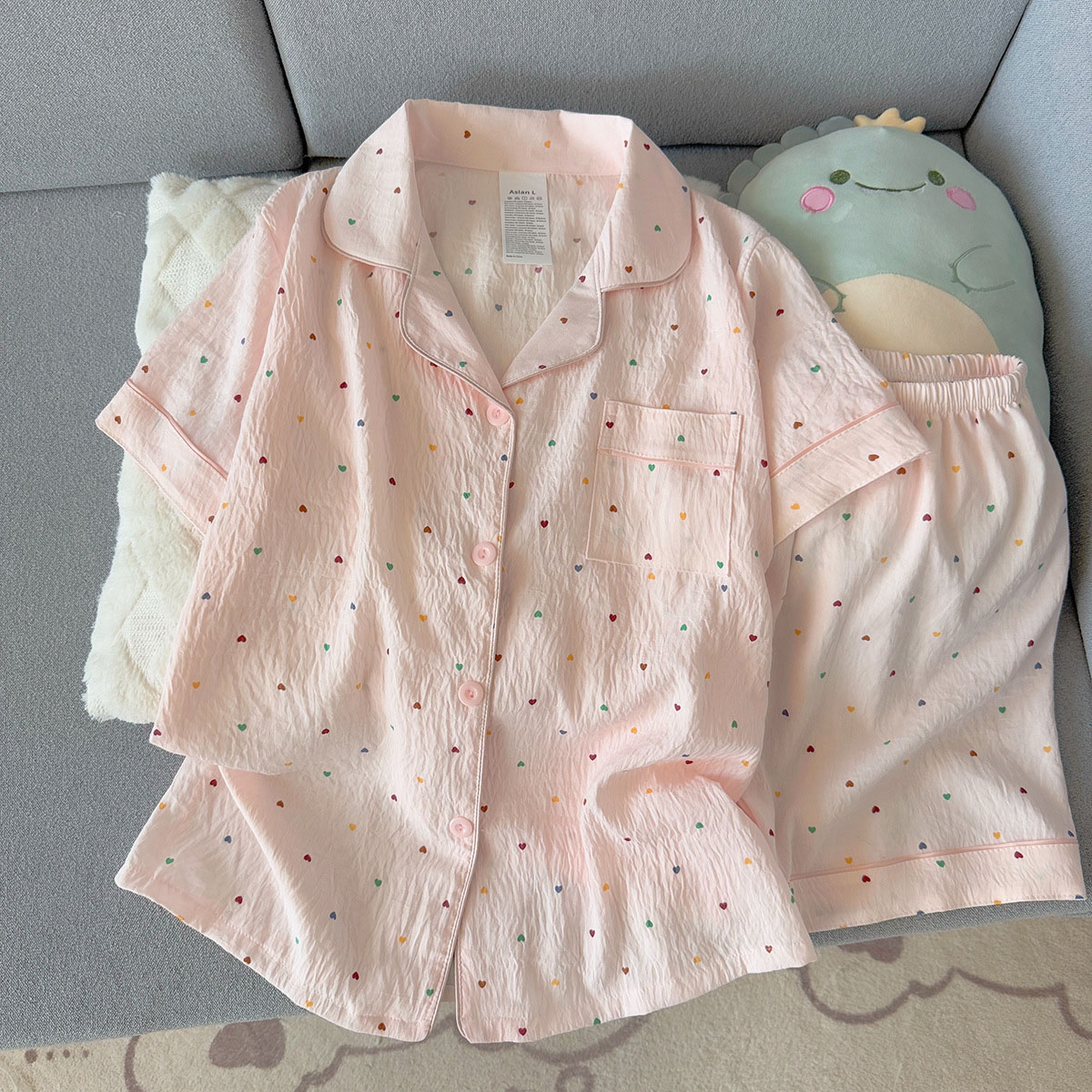 Women Fashion Images - Women'S Printed Polka Dot Cotton Pajamas