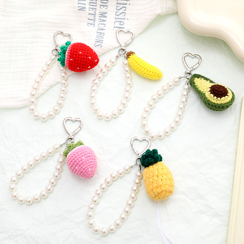 Women'S Ysl Fashion - Creative Handmade Yarn-Knitted Fruit Car Key