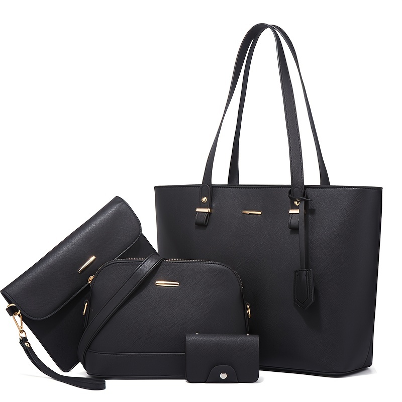 Women'S Fashion Trends - 4pcs Fashion Women's Bag Sets Solid