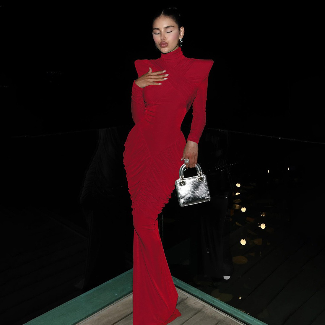 Elegant Party Dress For Woman  - Women'S Fashion Jersey 评论和价格