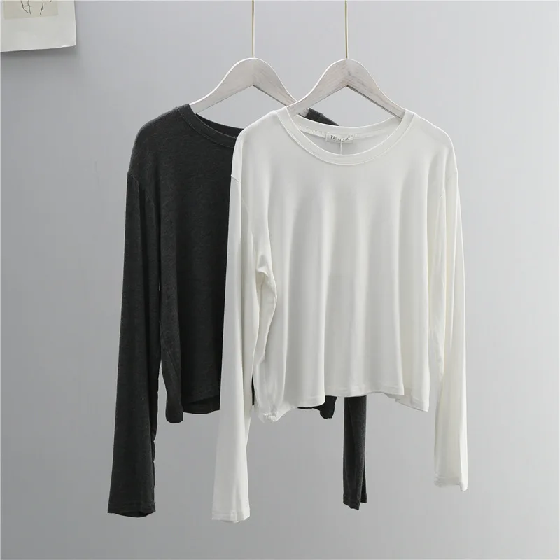 O Neck Cotton Blend Long Sleev - Women'S Fashion Jersey 评论和价格