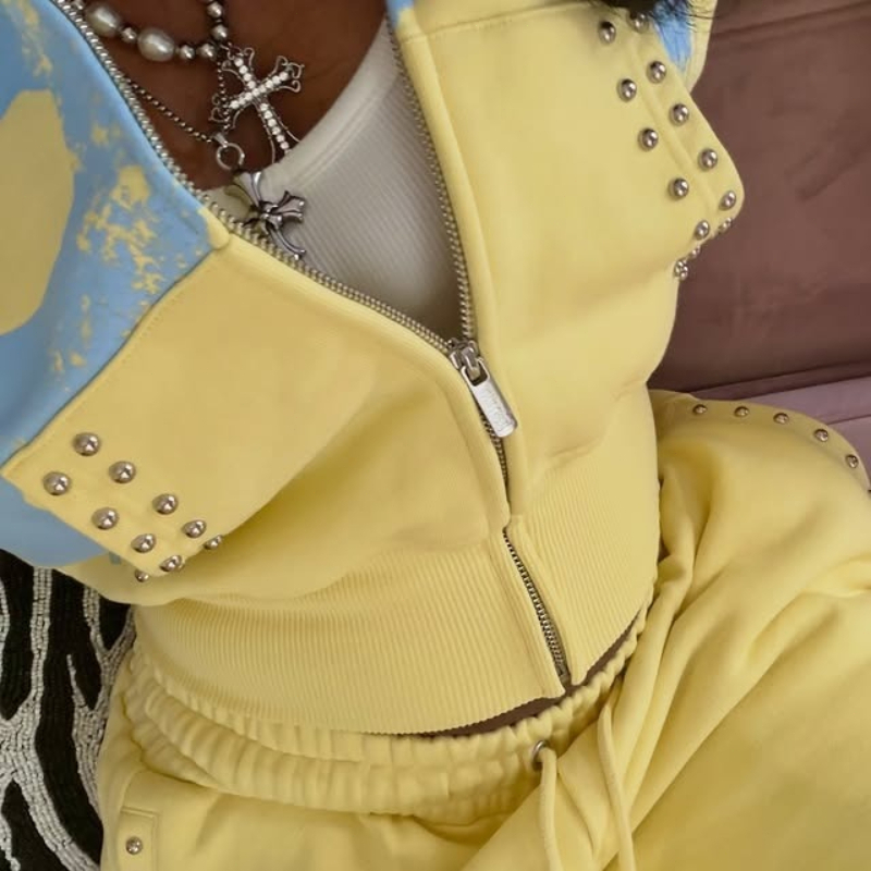 2 Pcs Hoodie Co-ords Yellow Me - Women Fashion Images 评论和价格