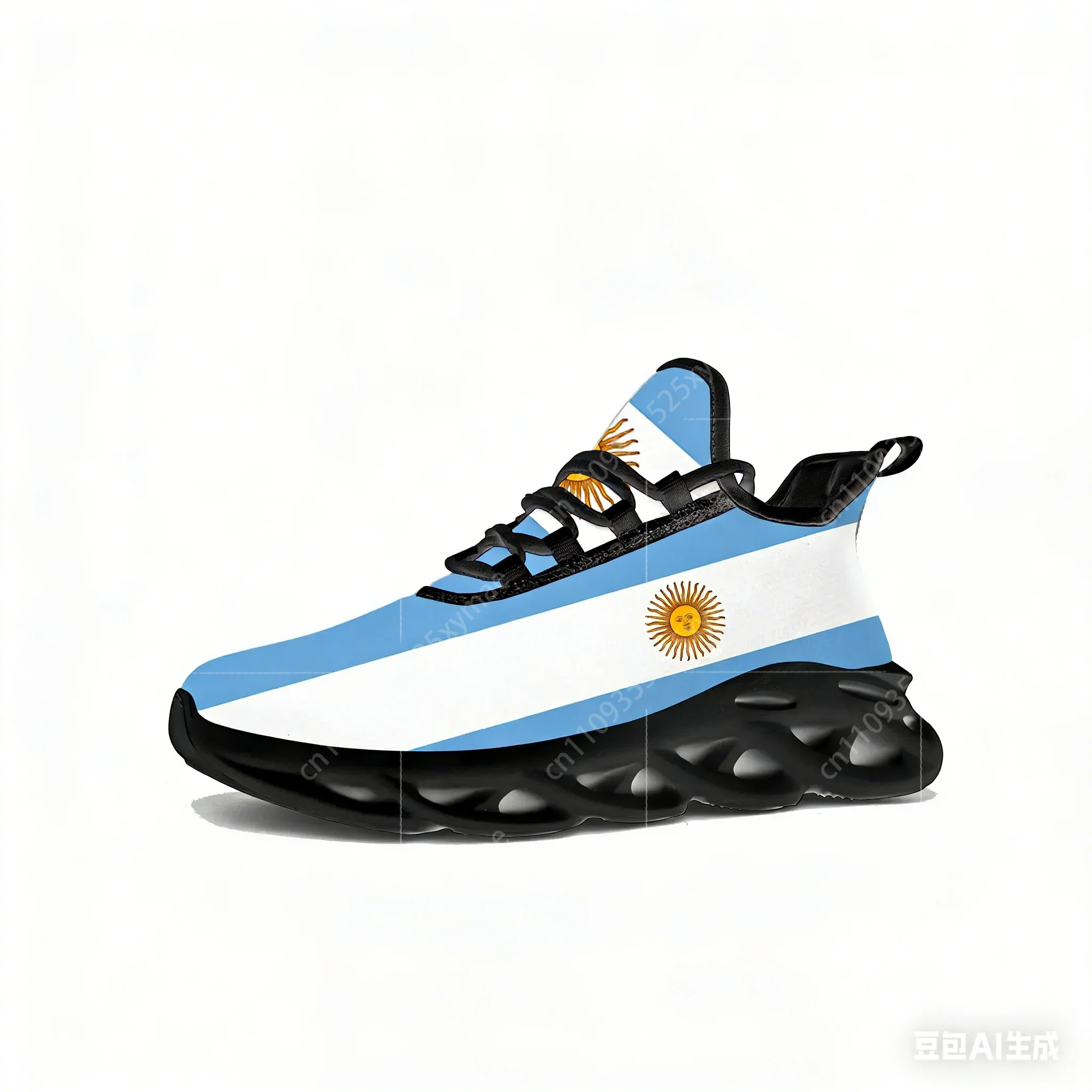 Argentine Flag Flats Sneakers  - Women'S Fashion Gym Shoes 评论和价格