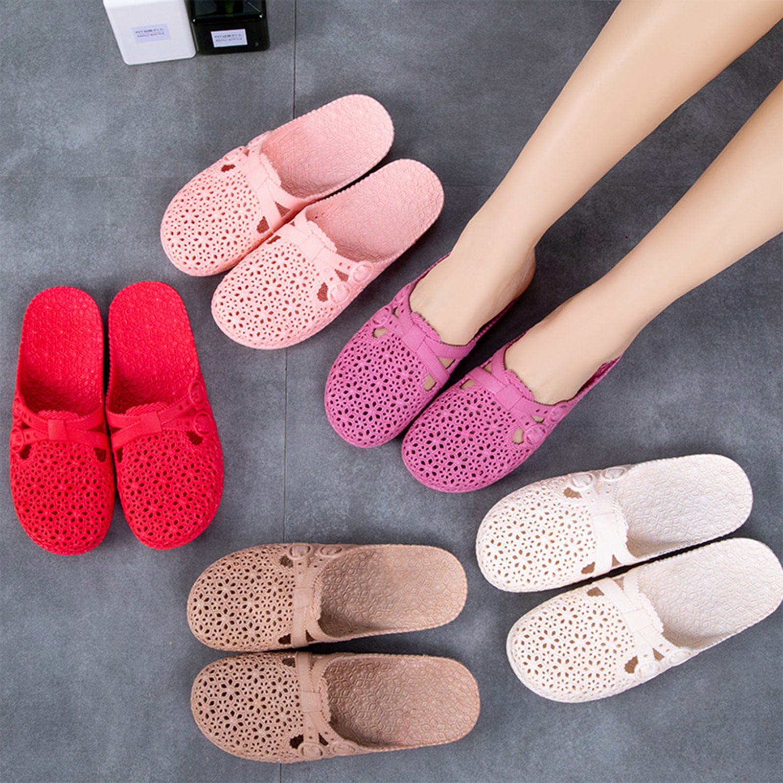 Wrap-Toe Breathable Slippers S - Women Fashion Store 评论和价格