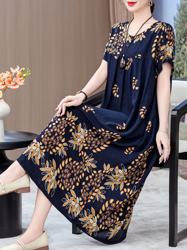 Elegant Mid-Length Cotton Silk - Women Fashion Over 50 评论和价格