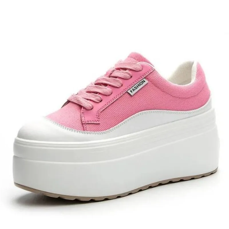 8cm New Canvas Genuine Leather - Women'S Fashion Gym Shoes 评论和价格