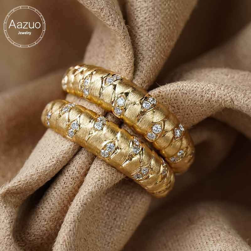Aazuo Fine Jewelry Real 18K Ye - Women'S Fashion Rings Gold 评论和价格