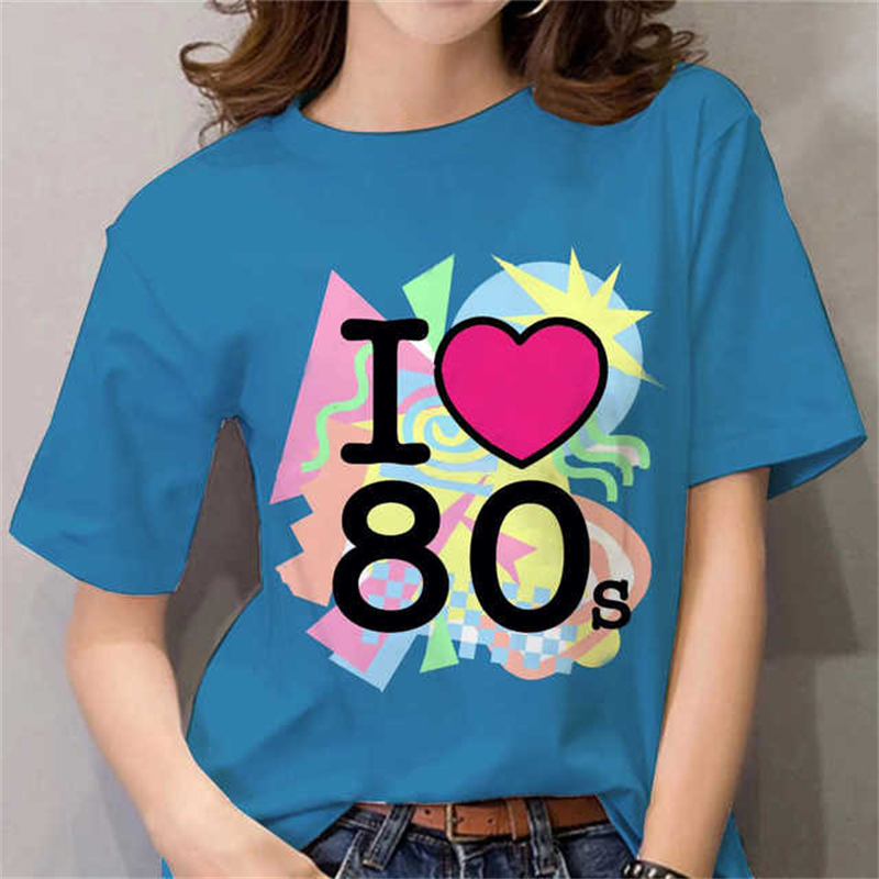 80s Womens T Shirt Femal Black - Women'S Fashion In The 80S 评论和价格