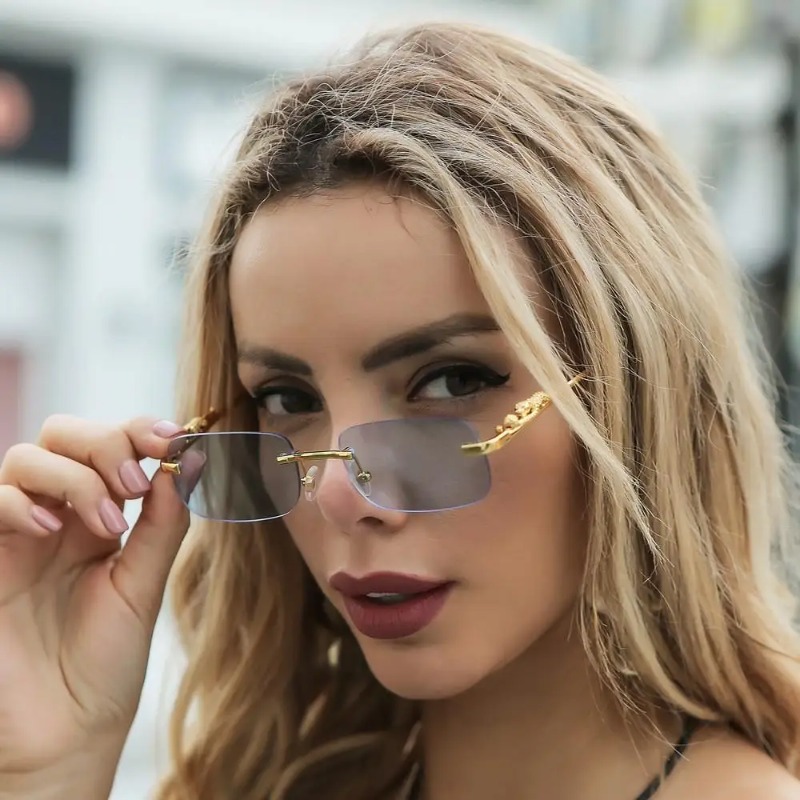 Rimless Square Sunglasses Wome - Women'S Fashion Reading Glasses 评论和价格