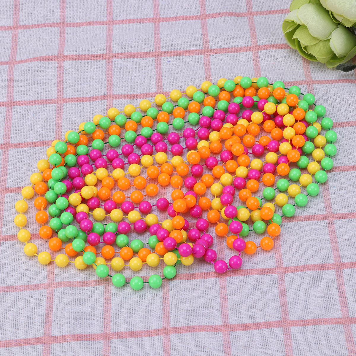 4Pcs Plastic Bead Necklace Wom - Women'S Fashion In The 80S 评论和价格