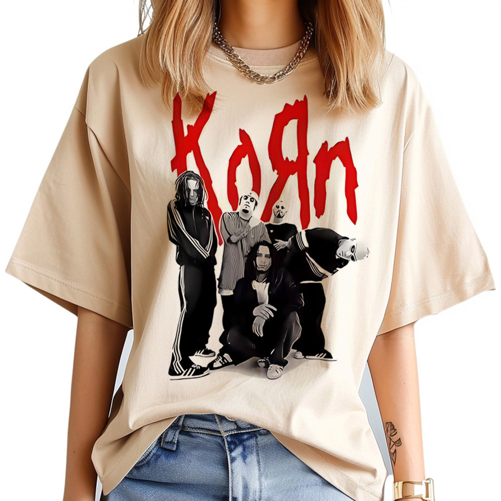 Korn t shirt women korean fash - Women'S Fashion In The 80S 评论和价格